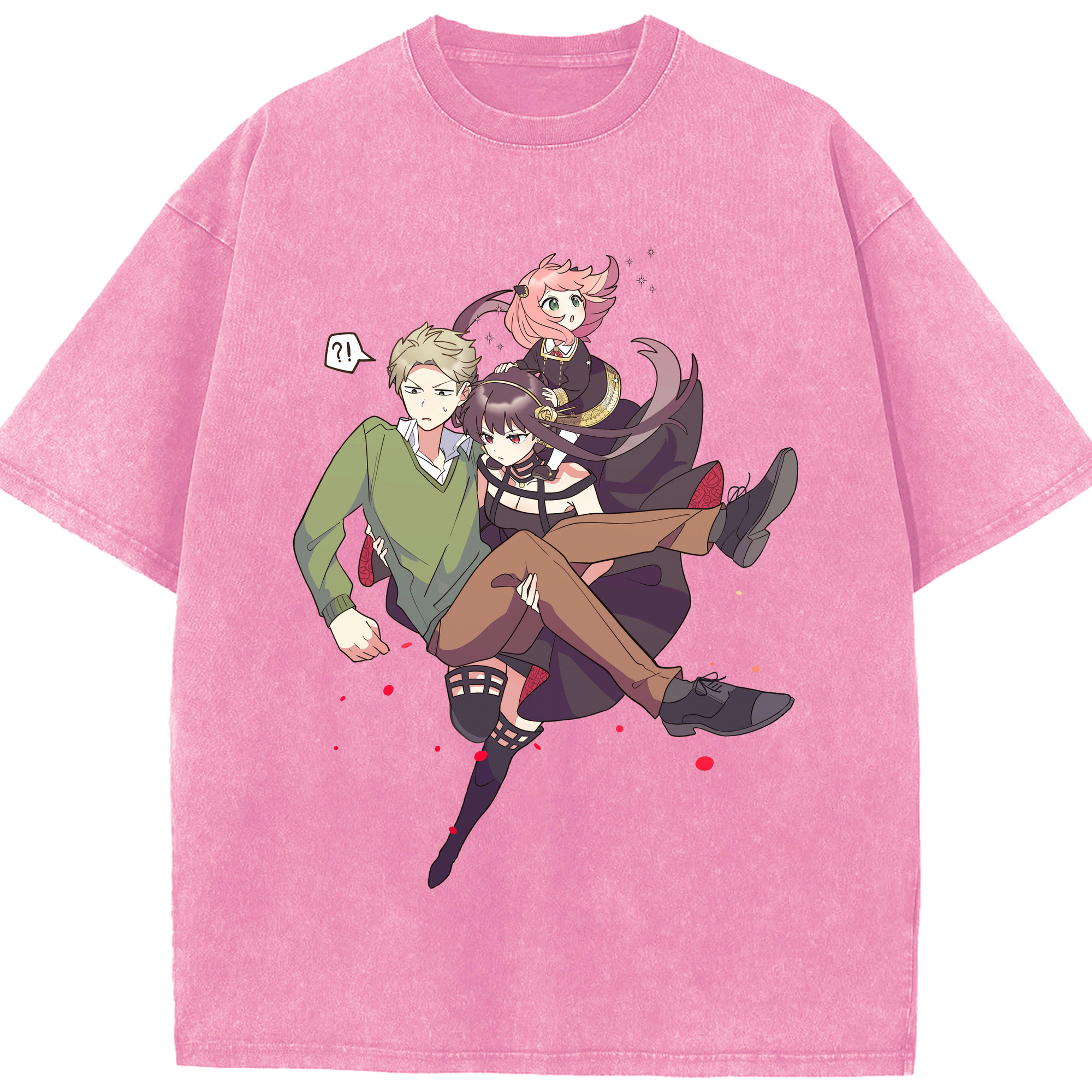 （画像用） SPY×FAMILY间谍家家酒 綿100% ヴィンテージ風 半袖Tシャツ（フロントプリント）
